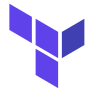 Terraform logo, a stylized 'T' in purple